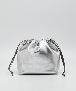 blancle メタリックレザー ドローストリング2wayバッグ SILVER
