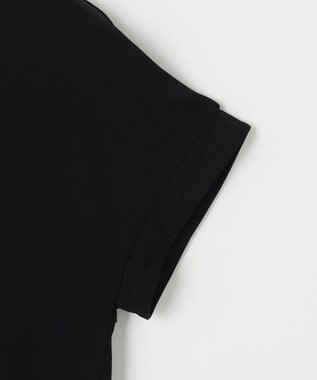 自由区 【XSサイズ~/洗える】ドレーピーポンチフレンチスリーブ カットソー ブラック系