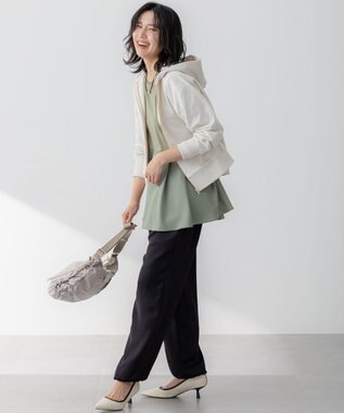 23区 【VERY3月号掲載/洗える】コットンテリー ジップアップ フーディー アイボリー系