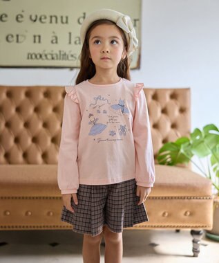 ANY KIDS 【WEB限定】7days プリント 長袖Tシャツ ピンク×バレエ