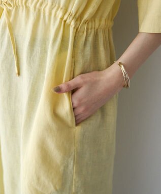 YECCA VECCA フレンチリネンドロストワンピース Yellow