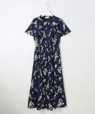 ANY SIS シアーパターン ワンピース ネイビー花柄