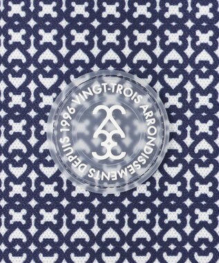 23区GOLF 【MEN】モノグラム柄  半袖ポロシャツ ネイビー系5