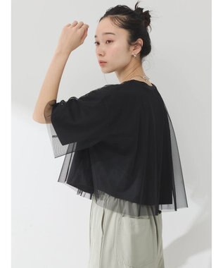 earth music&ecology チュールドッキングＴＥＥ Black