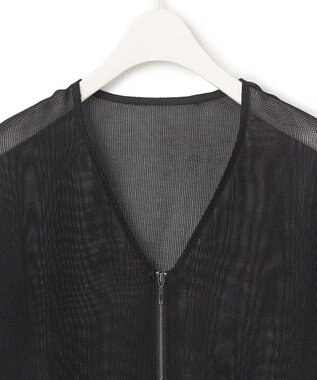 ICB L 【洗える】Ta/Peメッシュ ブルゾン ブラック系