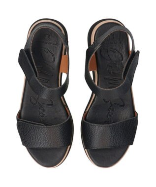 INTER-CHAUSSURES 【Oh my Sandals】ベルクロローヒールサンダル ブラック