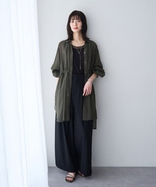 YECCA VECCA シアー2way袖バルーンチュニック Charcoal Gray