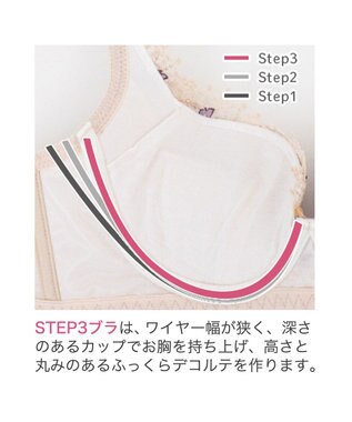 BRADELIS New York 【BRADELIS New York / 育乳STEP3 持ち上げる】ヴィオラステップ3ブラ23A1 美胸 谷間メイクする補正ブラ アイボリー