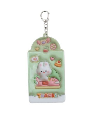 WEGO 【痛バ＆推し活グッズ】ぷっくりアニマルカードホルダーキーホルダー グリーン