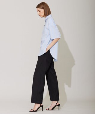 ICB 【洗える】 サマーウールトロ ストレートパンツ ブラック系