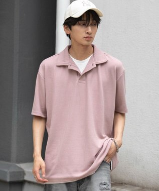 WEGO 【ユニセックス着用ITEM】フェイクレイヤードニットポロシャツ（SS） ピンク