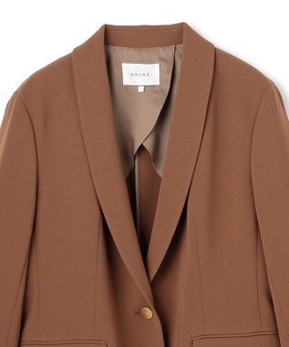 BEIGE， 【VERY NaVY掲載】GYPSUM / シルキータッチ ショールカラージャケット Brown