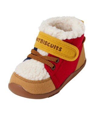 MIKI HOUSE HOT BISCUITS 【14-16cm】 かかと顔ドン あったかボア付き セカンドシューズ マルチカラー
