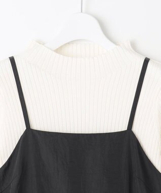 Feroux 【洗える】ニットセット キャミソールワンピース ブラック系