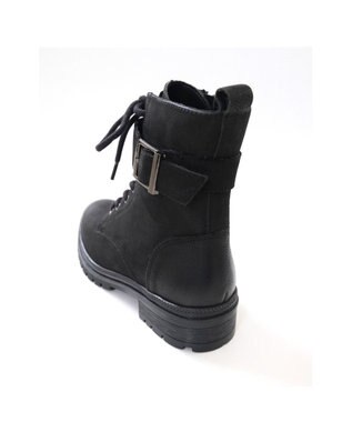 Pointer 本革 足首ベルトレースアップブーツ ブラック