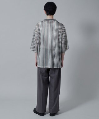 WEGO ストライプメッシュBIGシャツ（S） 柄1