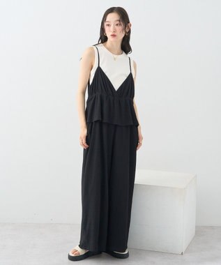 earth music&ecology ペプラムロンパース Black