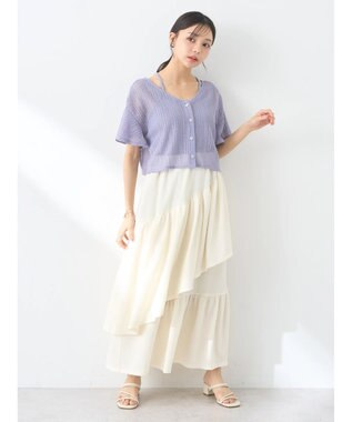 earth music&ecology カットティアードスカート Ivory