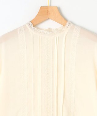 組曲 L 【洗える】シフォンツイルレース ブラウス アイボリー系