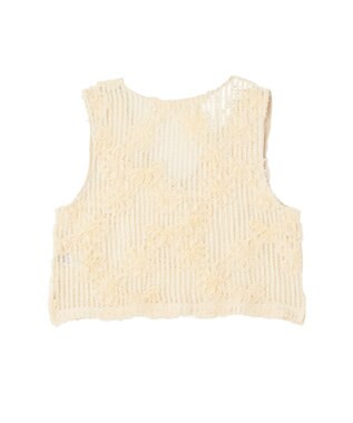 AMERICAN HOLIC 【選べる丈】Ｖネックレースベスト Ivory