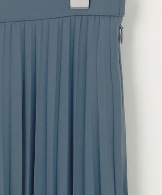 J.PRESS LADIES L 【洗える】ノルディス2wayジョーゼット プリーツ スカート ブルーグレー系