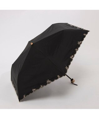 UNBILLION カシュネ cachenez /【晴雨兼用　日傘　UVカット率・遮光率100％生地使用 】PUプチフラワー刺繍ミニ折りたたみ傘