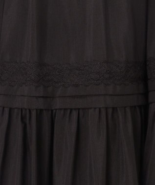 GRACE CONTINENTAL ギャザーレースロングスカート ブラック