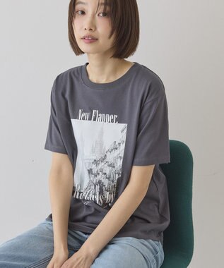AMERICAN HOLIC フォトプリント半袖Ｔシャツ Charcoal Gray