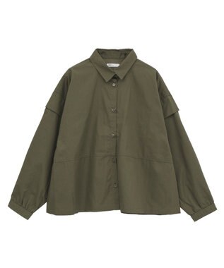 CRAFT STANDARD BOUTIQUE パネルデザインワイドシャツ Khaki