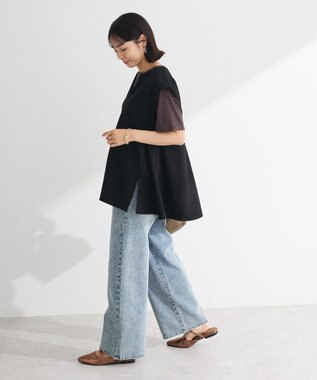 Green Parks リップルフレアベスト Black