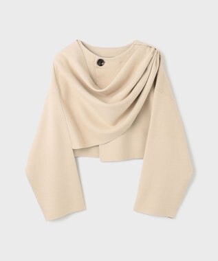 GRACE CONTINENTAL ケープショートニットトップ ベージュ