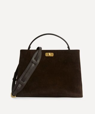 LIBERTY. バーリントン スエード トップハンドル バッグ ブラウン