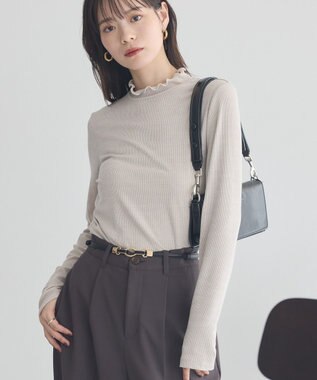 earth music&ecology ラメテレコハイネックプルオーバー