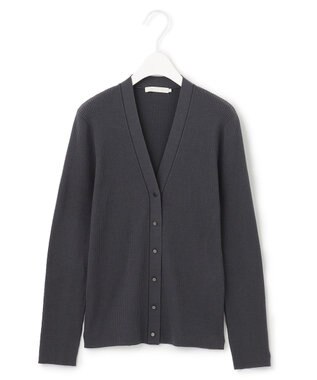 ICB 【洗える】 コンパクトリブ カーディガン チャコール系