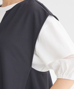 Green Parks リップルフレアベスト Charcoal Gray