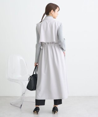 earth music&ecology サイドプリーツジレンチ グレー