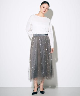 GRACE CONTINENTAL ブーツプリントチュールスカート