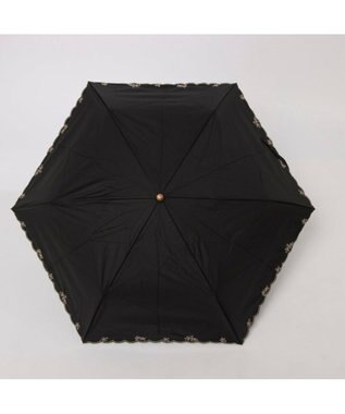 UNBILLION カシュネ cachenez /【晴雨兼用　日傘　UVカット率・遮光率100％生地使用 】PUプチフラワー刺繍ミニ折りたたみ傘 ブラック
