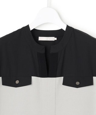 ICB L クリアレーヨンストレッチ ニットワンピース オリーブグレー