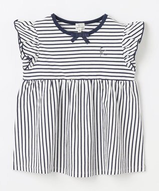 組曲 KIDS 【UVケア】【110-140㎝】マリンボーダー チュニック ネイビー