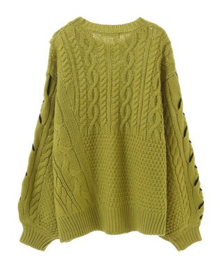 Green Parks 変形ケーブルニットプルオーバー Green
