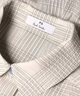 Paul Smith ワッシャーチェック シアー 長袖 シャツ オフホワイト