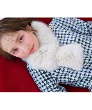 TOCCA 【百田夏菜子さん着用】【消臭】FROSTED CHECK TWEED ドレス ライトグリーン系