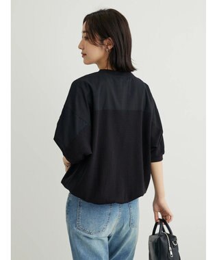 Green Parks ワッフル布帛ドッキングプルオーバー２ Black