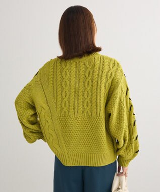 Green Parks 変形ケーブルニットプルオーバー Green