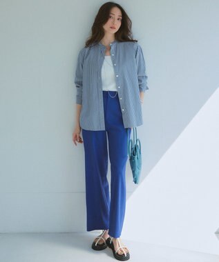 23区 L 【洗える】ニットリブ タンクトップ アイボリー系