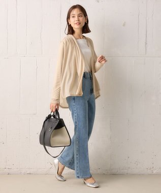 組曲 S 【WEB限定】シアーツイルジャージーショート カーディガン ベージュ系