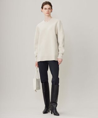 ICB L 【洗える】コットンシェニール コクーンスリーブニット トープ系