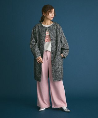 Green Parks ヘリンボーンノーカラーコート Herringbone