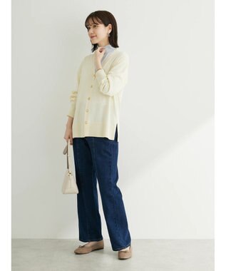 Green Parks ゴールド釦ニットカーディガン Off White